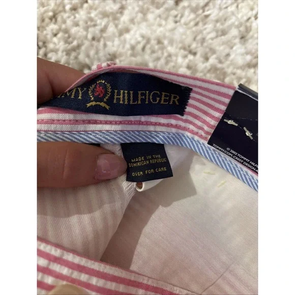 NEW WITH TAGS Tommy Hilfiger Pink And White Striped‎ Dress Pants Size 42X32 - Picture 6 of 9